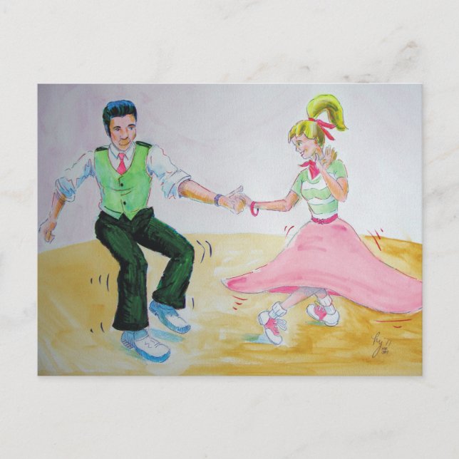 låter alla göra tvillingdansare vykort (Framsida)