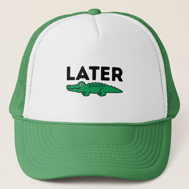 Later Alligator Funny Gator Animal Green Mens  Keps (Framsida)