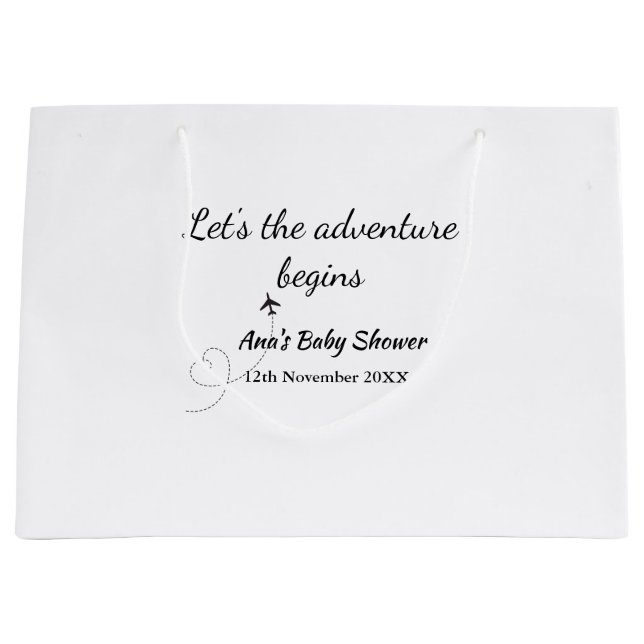 låter äventyr börja babyduschen lägga till namn da (Framsidan)