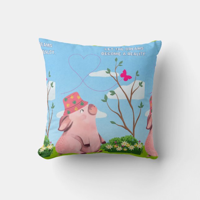 låter drömmen - gris citat kudde (Framsida)