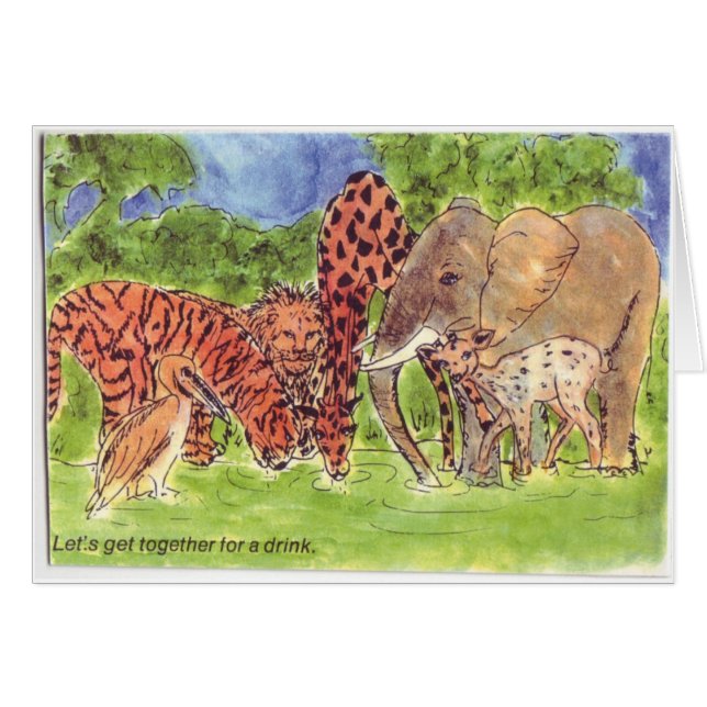 Låter för att få tillsammans för en drink hälsningskort (Framsidan Horizontal)