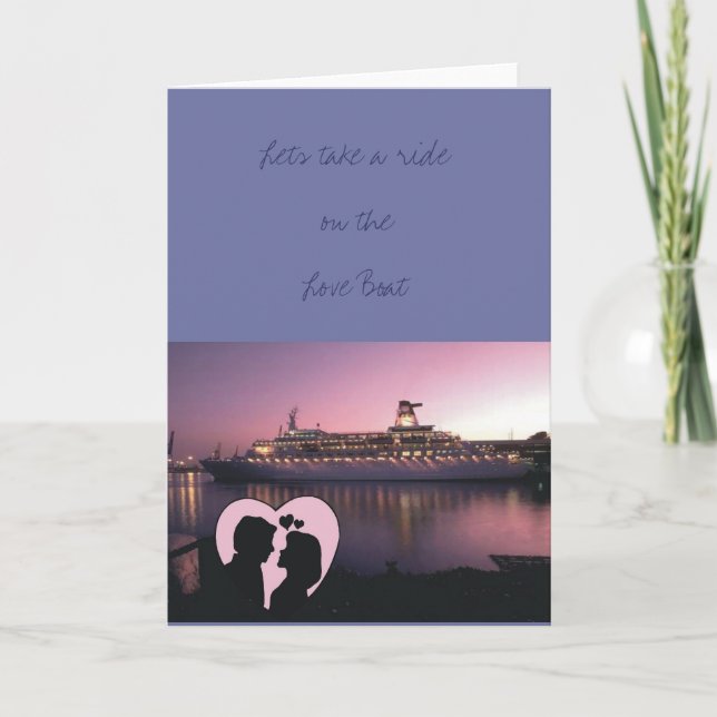 Låter för att ta en ritt på kärlekfartyget helgkort (Framsida)