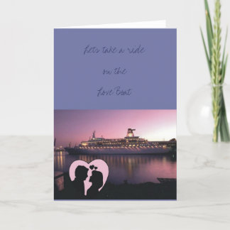 Låter för att ta en ritt på kärlekfartyget helgkort