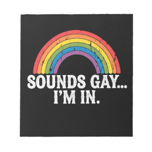 Låter Gay I'm In Rainbow Hbtqi+ Vintage Retro Anteckningsblock