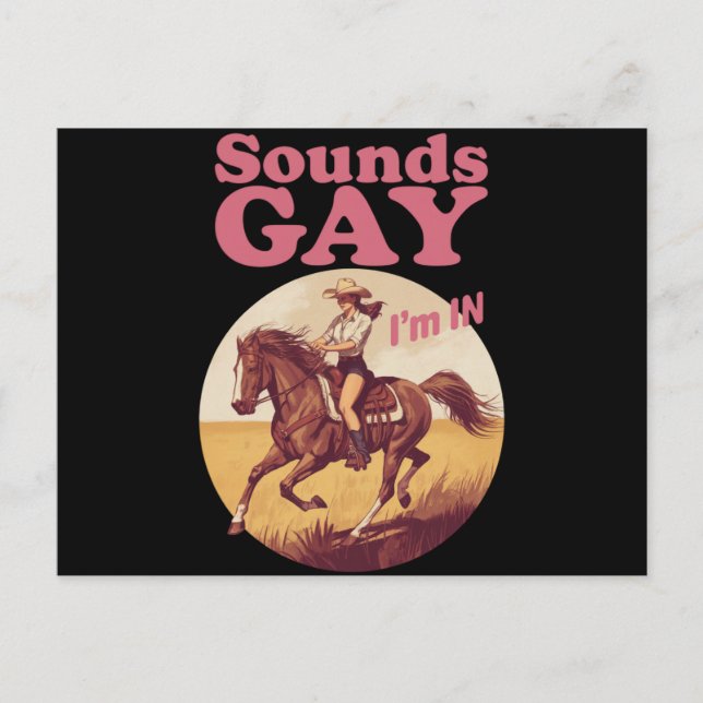 Låter Gay Jag Är I Lesbisk Västerländsk Pride Prog Vykort (Framsida)