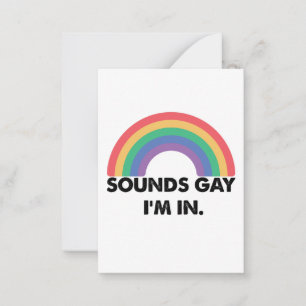 Låter Gay Jag Är I Regnbågsstolthetsmånad Gay Anteckningskort