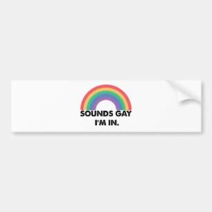 Låter Gay Jag Är I Regnbågsstolthetsmånad Gay  Bildekal