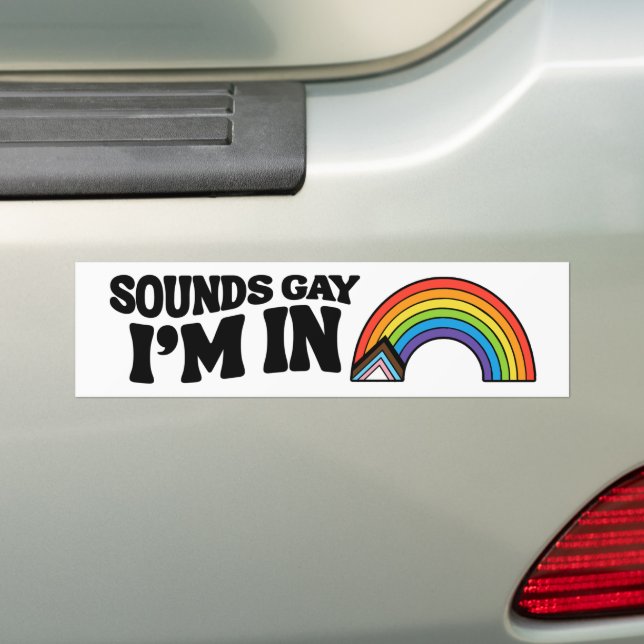 Låter gay jag är med i HBTQ-stolthet Bildekal (På Bil)