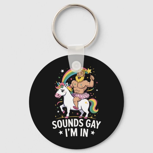 Låter gay jag är med  nyckelring (Framsida)