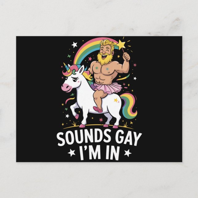 Låter gay jag är med  vykort (Framsida)