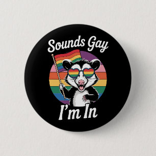 Låter Hbtq Pride regnbåge rolig possum jag är med Knapp