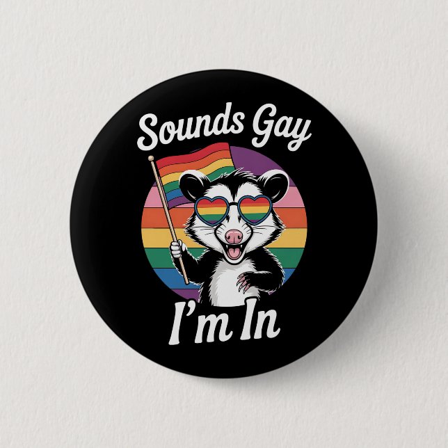 Låter Hbtq Pride regnbåge rolig possum jag är med Knapp (Framsida)