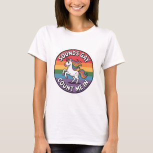 Låter Hbtq Räknar Mig Unicorn Regnbågsflagga Hbtq T Shirt