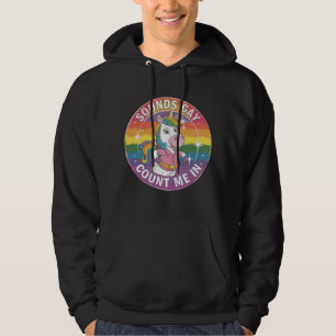 Låter Homosexuell Räknar Mig Unicorn Regnbåge Hbtq Hoodie