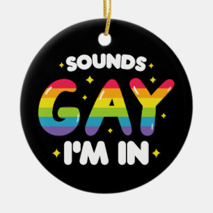 Låter Homosexuellt jag är med rolig Hbtq Pride Julgransprydnad Keramik