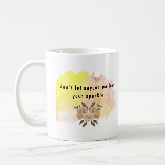 låter ingen inspirera din gnistra kaffemugg (Vänster)