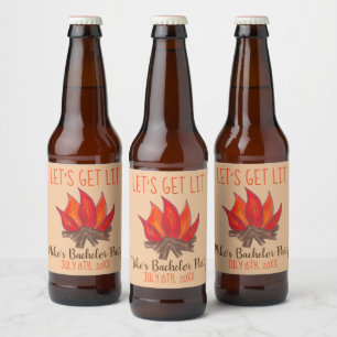 Låter oss få fyr på Bachelorfesten Sällskapsresan  Ölflaska Etikett