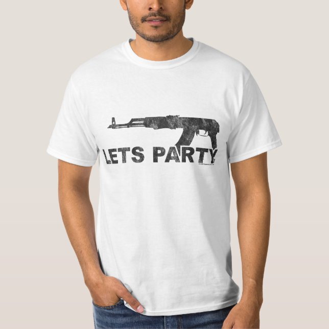 Låter partyAK47 svarten ha på sig looken T-shirt (Framsida)