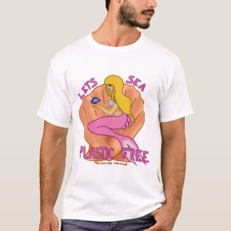 Låter plast- fritt för havet! Rosa sjöjungfru Tee Shirt