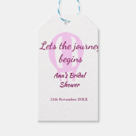 låter resan börja bröllopsdusch lägg till namn mär presentetikett