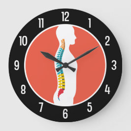 Lateral rygg på Silhouette Modern Chiropractor Stor Klocka