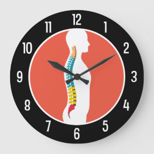 Lateral rygg på Silhouette Modern Chiropractor Stor Klocka