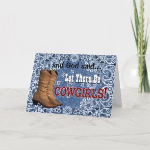 Låtet finns det Cowgirlsfödelsedagen Kort
