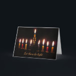 Låtet finns det det ljusa menoraHanukkah kortet Helgkort<br><div class="desc">Låtet finns det det ljusa menoraHanukkah kortet</div>