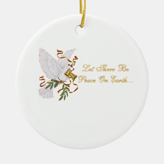 låtet finns det fred på jord julgransprydnad keramik (Framsidan)