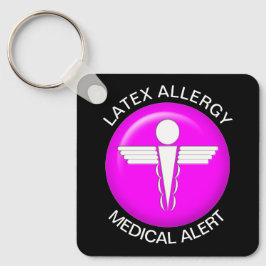 Latex Allergy Medical Alert Keychain Nyckelring