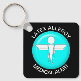 Latex Allergy Medical Alert Keychain Nyckelring
