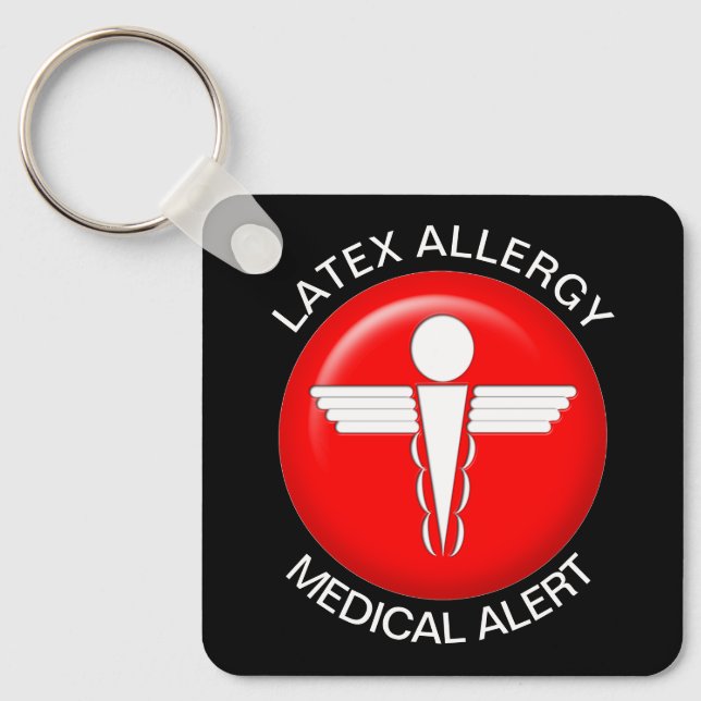 Latex Allergy Medical Alert Nyckelring (Framsida)