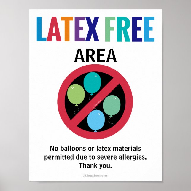 Latex Free Area Classroom Building No Balloons Poster (Framsidan)