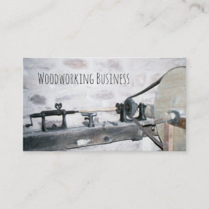 Lathe, Antique Milling Industrial Woodworking Wood Visitkort