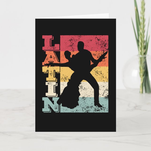 Latin American Dance Couple Vintage Kort (Framsida)