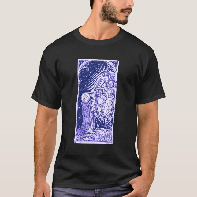 Latin Dam i Rosary Marian Consecration J T Shirt (Framsida)