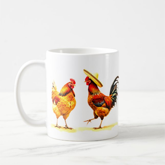LATIN DANCING CHICKENS MUG KAFFEMUGG (Vänster)