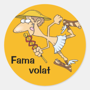Latin: Fama volat Runt Klistermärke