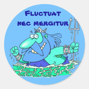 Latin: Fluctuat nec-mergitur Runt Klistermärke