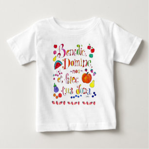 Latin Gratitude Grace Prayer - Bless Us O Lord T Shirt