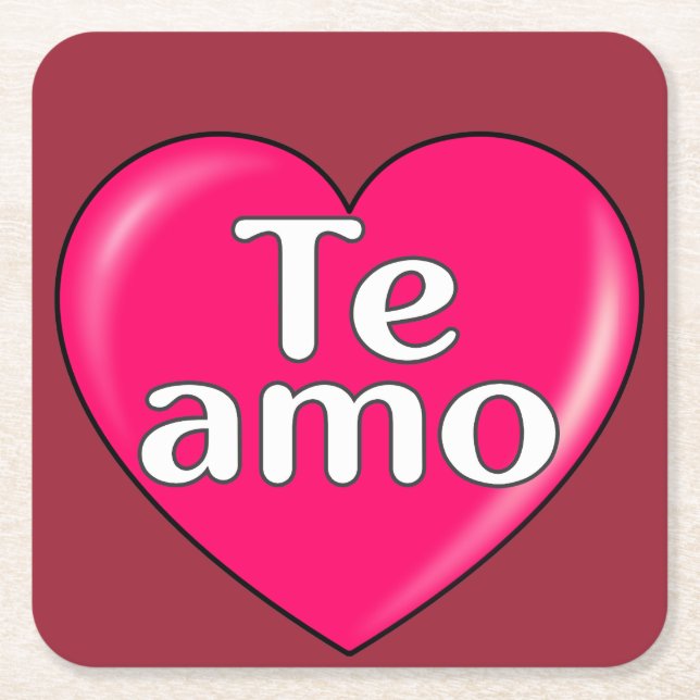 Latin - jag kärlek du underlägg papper kvadrat (Framsidan)