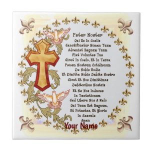Latin Lords Prayer Kakelplatta