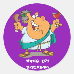 Latin: Nunc est bibendum Runt Klistermärke