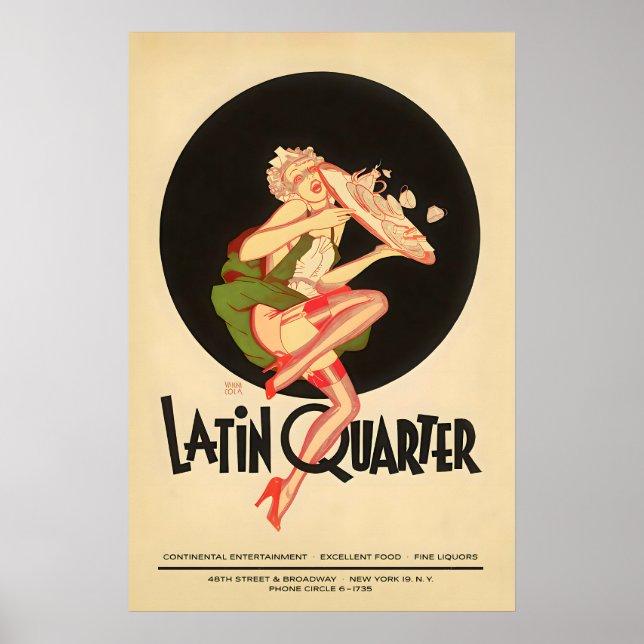 Latin Quarter jazzaffisch - Times Square - Ny Poster (Framsidan)