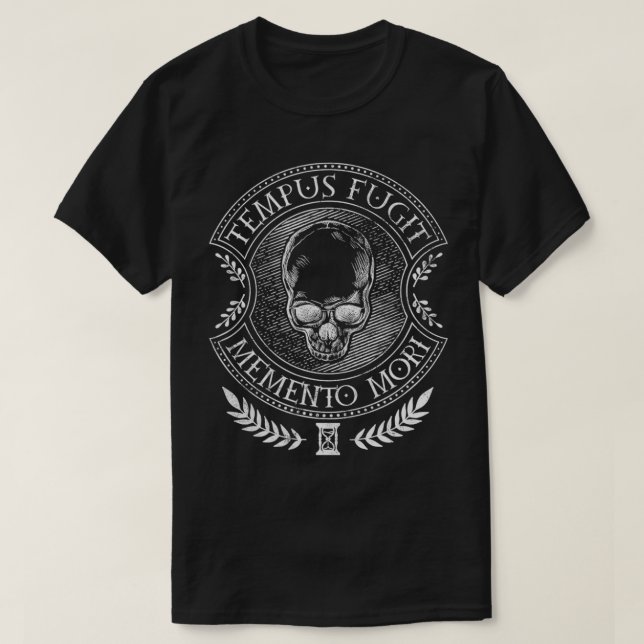 Latin sayings  Tempus Fugit Memento Mori  T Shirt (Design framsida)