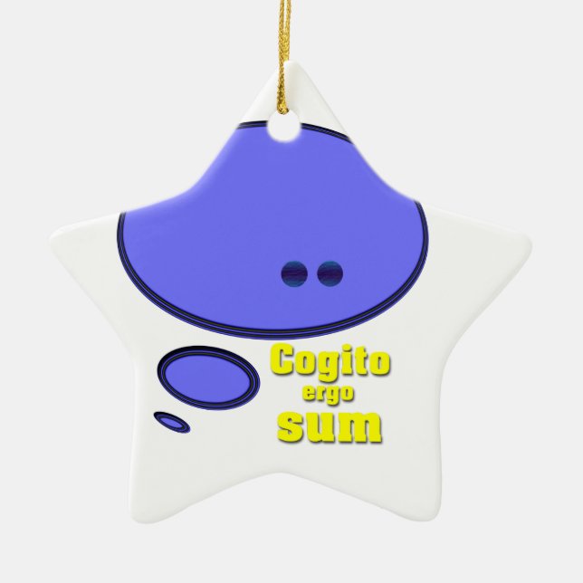 Latin tänker jag därför mig förmiddagen julgransprydnad keramik (Framsidan)