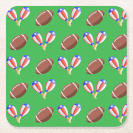 Latin-themed Football Underlägg Papper Kvadrat