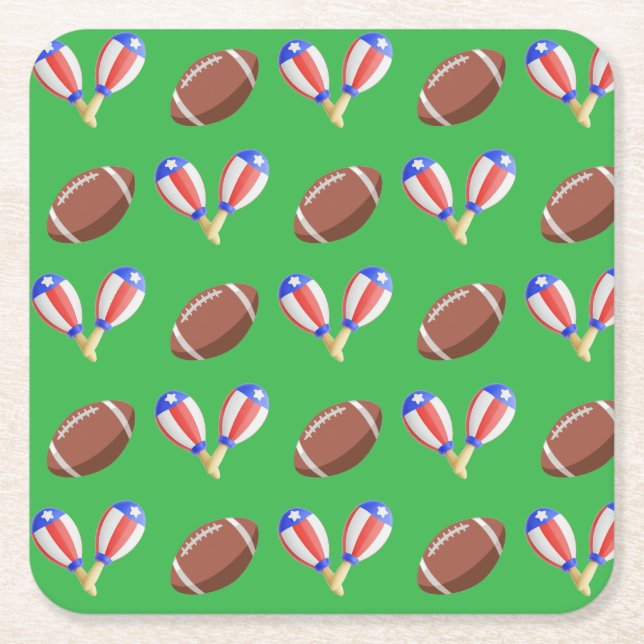 Latin-themed Football Underlägg Papper Kvadrat (Framsidan)