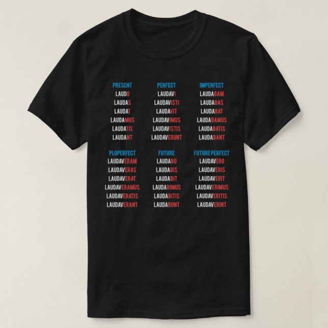 Latin Verbs Conjugation Latin Language T Shirt (Design framsida)