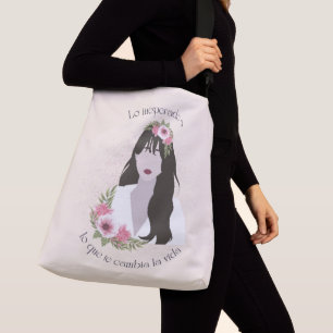 Latina Empower Positive Message Tote Bag, spanska Axelväska